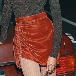 Free People BLACK velvet skirt